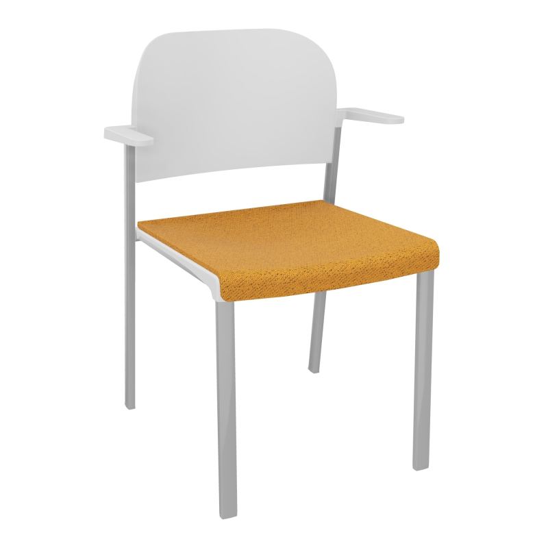 ROMY CHAISE 4P FIXES ASSISE TISSU DOSSIER POLYPRO AVEC ACCOUDOIRS BO SB PT