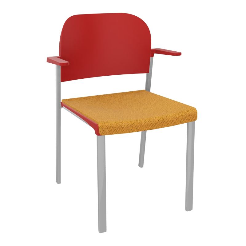ROMY CHAISE 4P FIXES ASSISE TISSU DOSSIER POLYPRO AVEC ACCOUDOIRS BO SB PZ