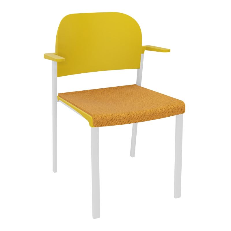 ROMY CHAISE 4P FIXES ASSISE TISSU DOSSIER POLYPRO AVEC ACCOUDOIRS BO SP PW