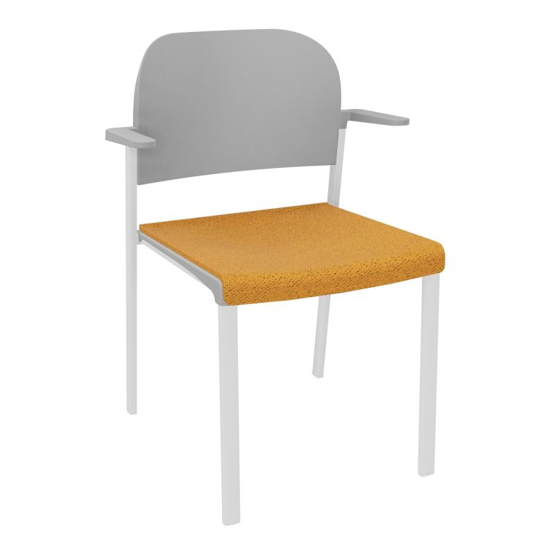 ROMY CHAISE 4P FIXES ASSISE TISSU DOSSIER POLYPRO AVEC ACCOUDOIRS BO SP PX