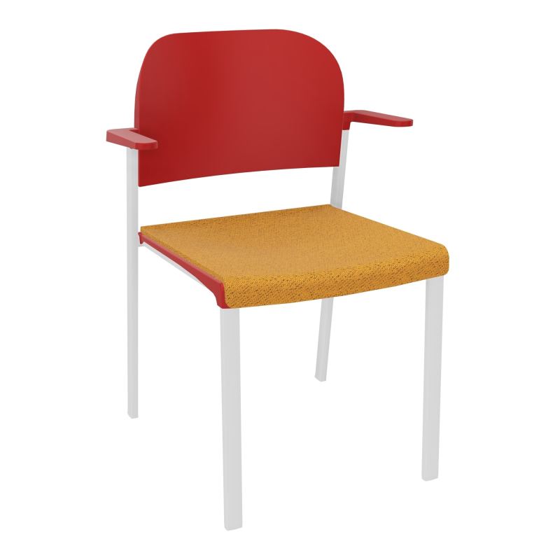 ROMY CHAISE 4P FIXES ASSISE TISSU DOSSIER POLYPRO AVEC ACCOUDOIRS BO SP PZ