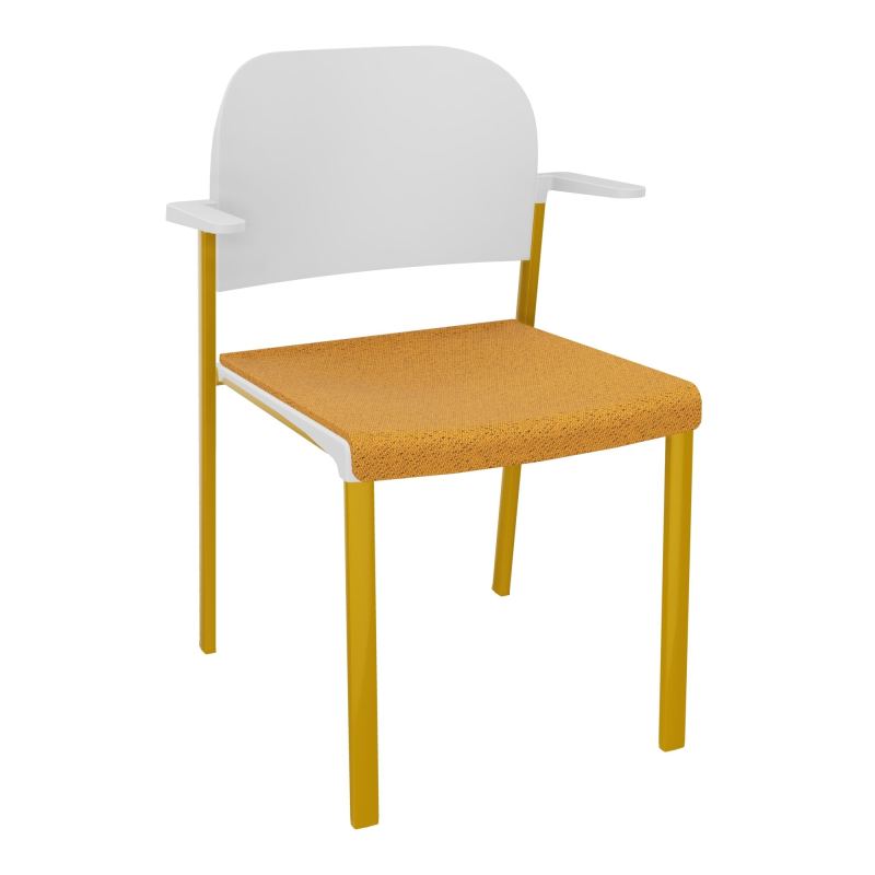 ROMY CHAISE 4P FIXES ASSISE TISSU DOSSIER POLYPRO AVEC ACCOUDOIRS BO SX PT
