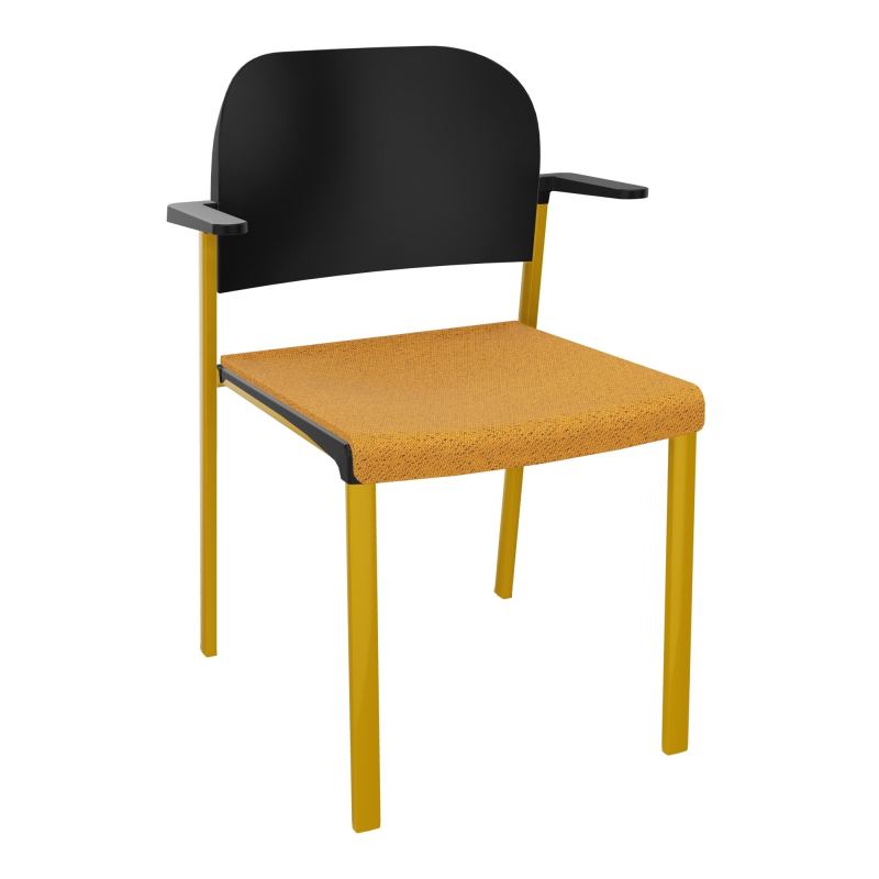 ROMY CHAISE 4P FIXES ASSISE TISSU DOSSIER POLYPRO AVEC ACCOUDOIRS BO SX PU