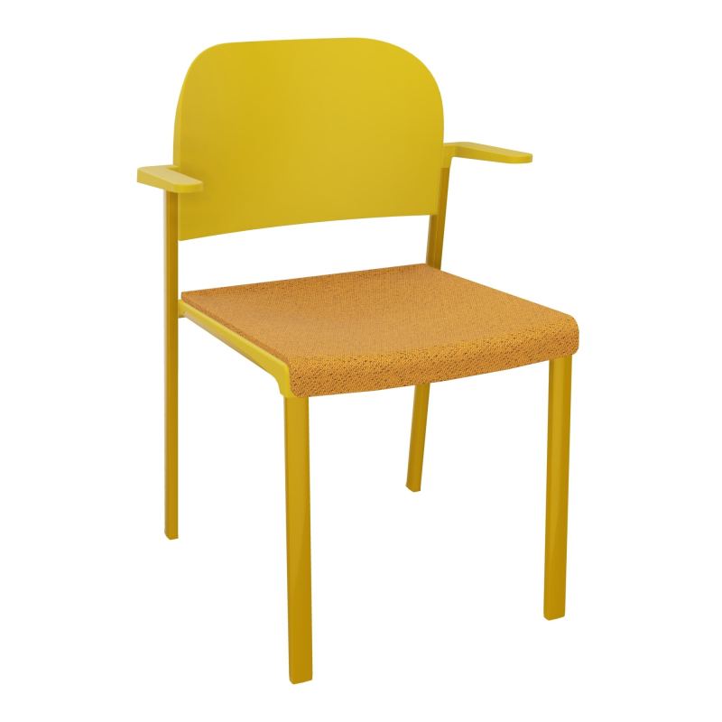 ROMY CHAISE 4P FIXES ASSISE TISSU DOSSIER POLYPRO AVEC ACCOUDOIRS BO SX PW
