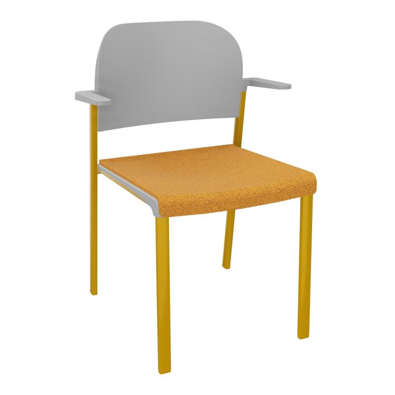 ROMY CHAISE 4P FIXES ASSISE TISSU DOSSIER POLYPRO AVEC ACCOUDOIRS BO SX PX