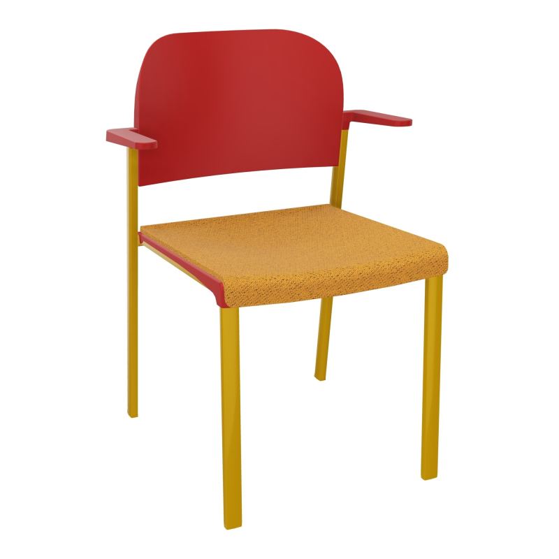 ROMY CHAISE 4P FIXES ASSISE TISSU DOSSIER POLYPRO AVEC ACCOUDOIRS BO SX PZ