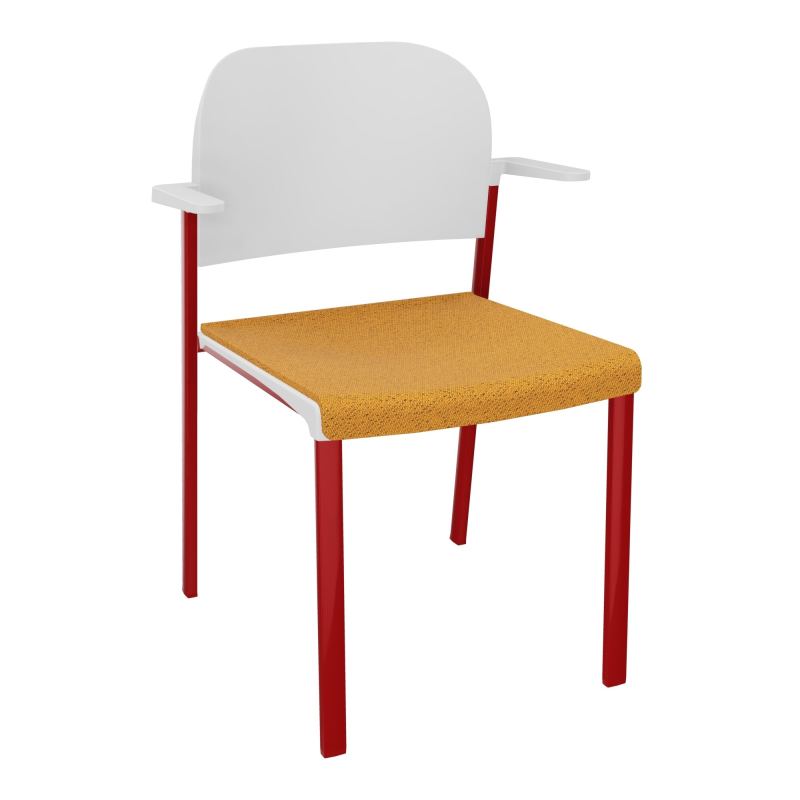 ROMY CHAISE 4P FIXES ASSISE TISSU DOSSIER POLYPRO AVEC ACCOUDOIRS BO ZY PT