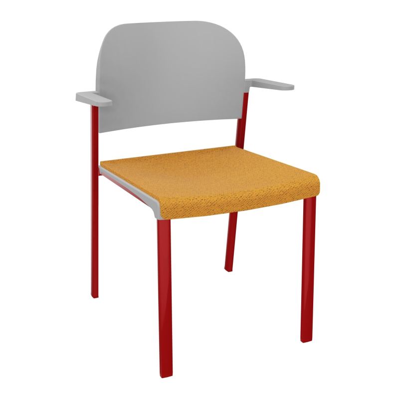 ROMY CHAISE 4P FIXES ASSISE TISSU DOSSIER POLYPRO AVEC ACCOUDOIRS BO ZY PX