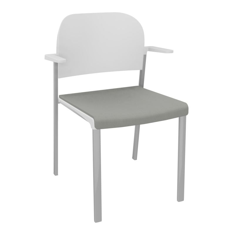 ROMY CHAISE 4P FIXES ASSISE TISSU DOSSIER POLYPRO AVEC ACCOUDOIRS CA SB PT
