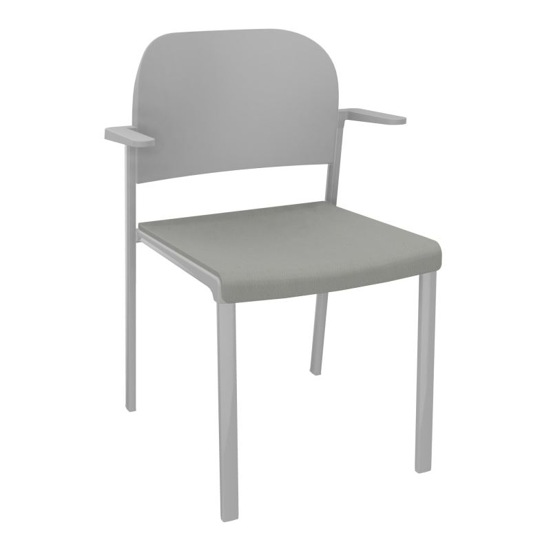 ROMY CHAISE 4P FIXES ASSISE TISSU DOSSIER POLYPRO AVEC ACCOUDOIRS CA SB PX