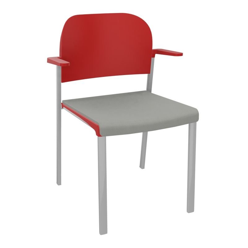 ROMY CHAISE 4P FIXES ASSISE TISSU DOSSIER POLYPRO AVEC ACCOUDOIRS CA SB PZ