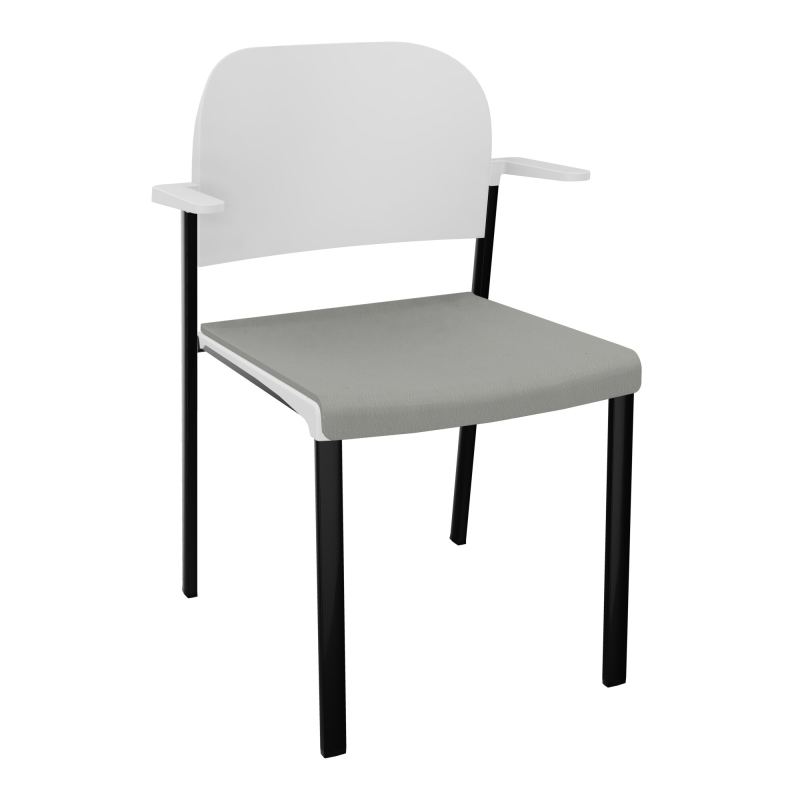 ROMY CHAISE 4P FIXES ASSISE TISSU DOSSIER POLYPRO AVEC ACCOUDOIRS CA SG PT