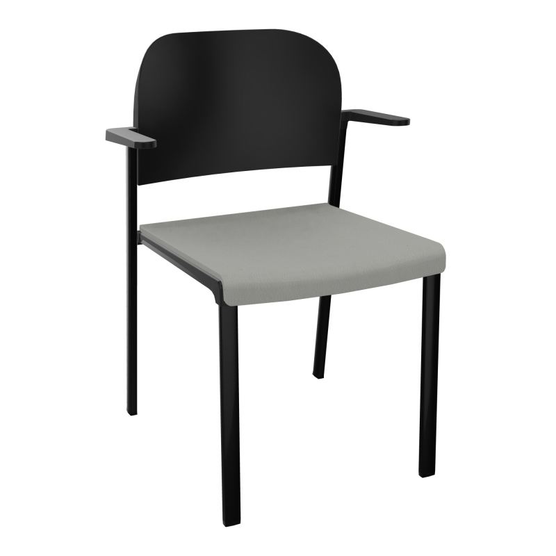 ROMY CHAISE 4P FIXES ASSISE TISSU DOSSIER POLYPRO AVEC ACCOUDOIRS CA SG PU