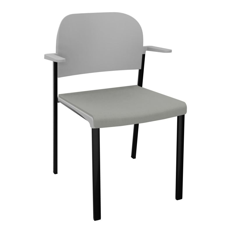 ROMY CHAISE 4P FIXES ASSISE TISSU DOSSIER POLYPRO AVEC ACCOUDOIRS CA SG PX