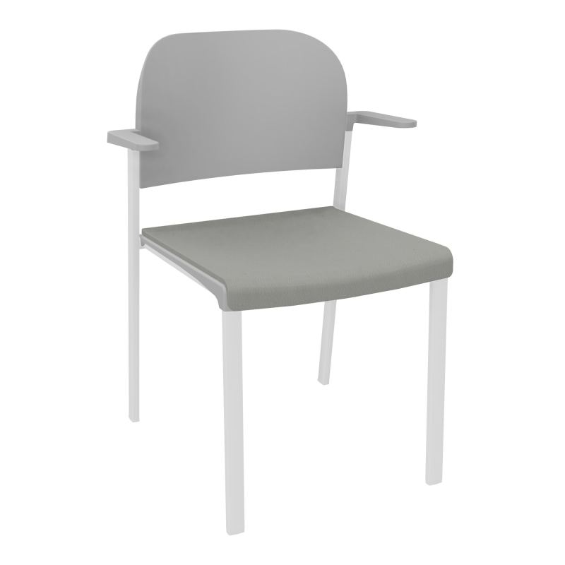 ROMY CHAISE 4P FIXES ASSISE TISSU DOSSIER POLYPRO AVEC ACCOUDOIRS CA SP PX