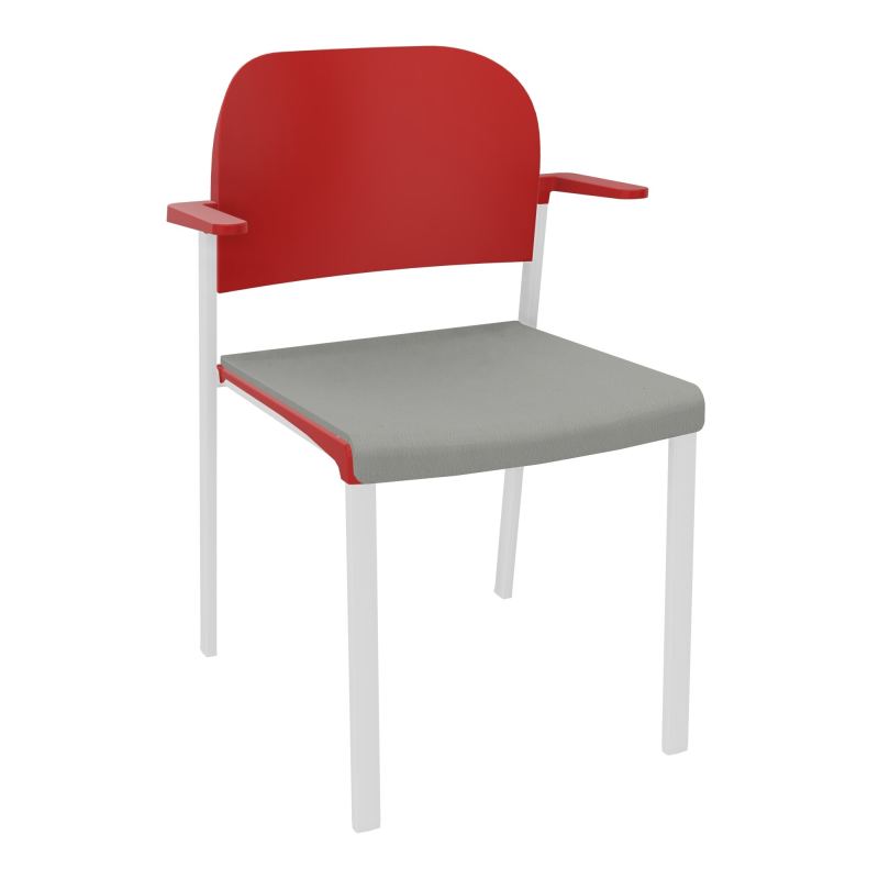 ROMY CHAISE 4P FIXES ASSISE TISSU DOSSIER POLYPRO AVEC ACCOUDOIRS CA SP PZ