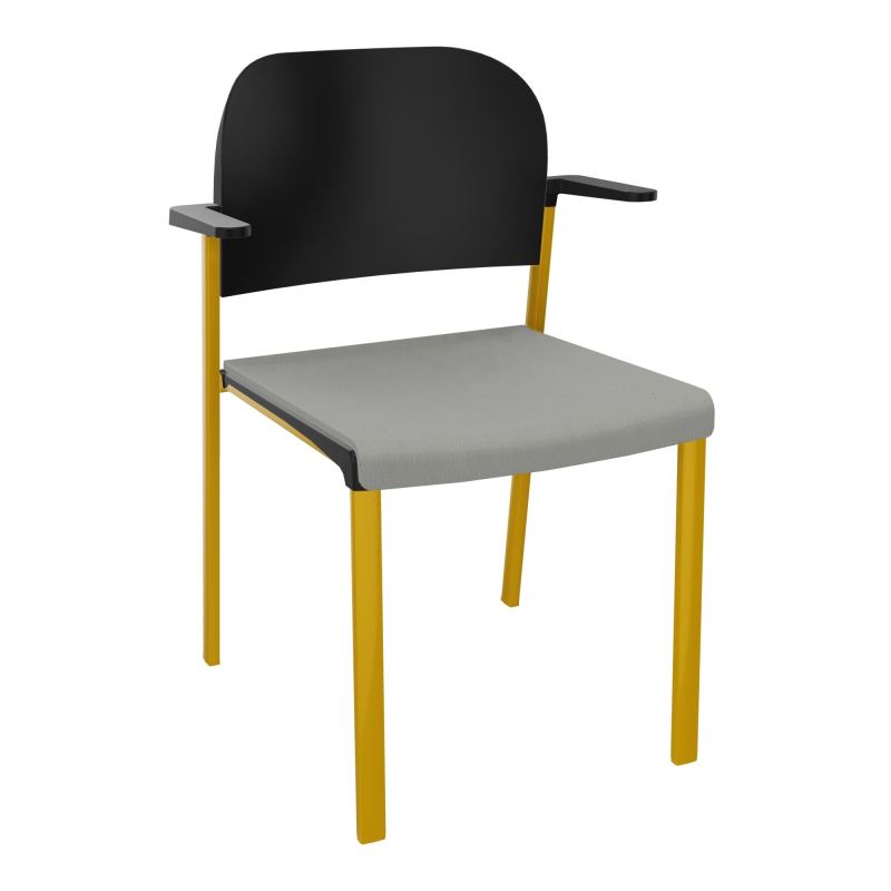 ROMY CHAISE 4P FIXES ASSISE TISSU DOSSIER POLYPRO AVEC ACCOUDOIRS CA SX PU