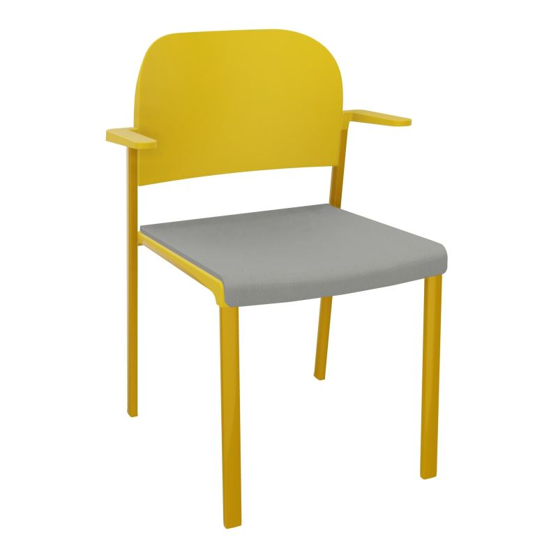 ROMY CHAISE 4P FIXES ASSISE TISSU DOSSIER POLYPRO AVEC ACCOUDOIRS CA SX PW