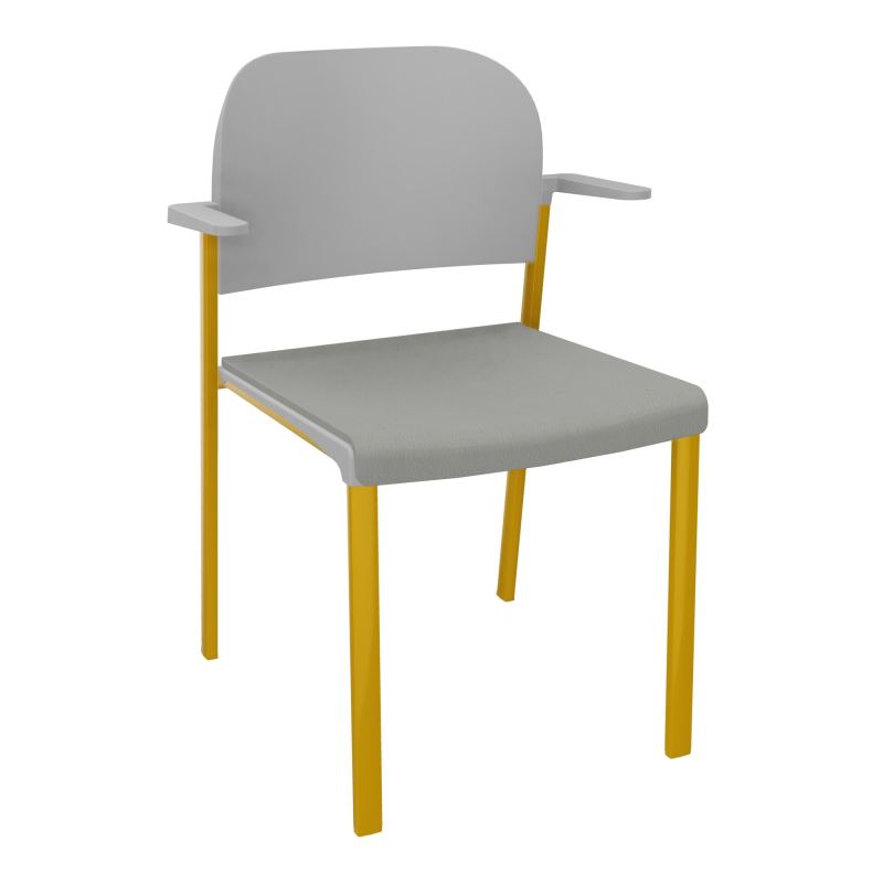 ROMY CHAISE 4P FIXES ASSISE TISSU DOSSIER POLYPRO AVEC ACCOUDOIRS CA SX PX