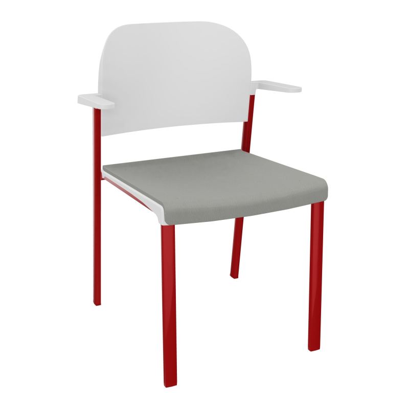 ROMY CHAISE 4P FIXES ASSISE TISSU DOSSIER POLYPRO AVEC ACCOUDOIRS CA ZY PT