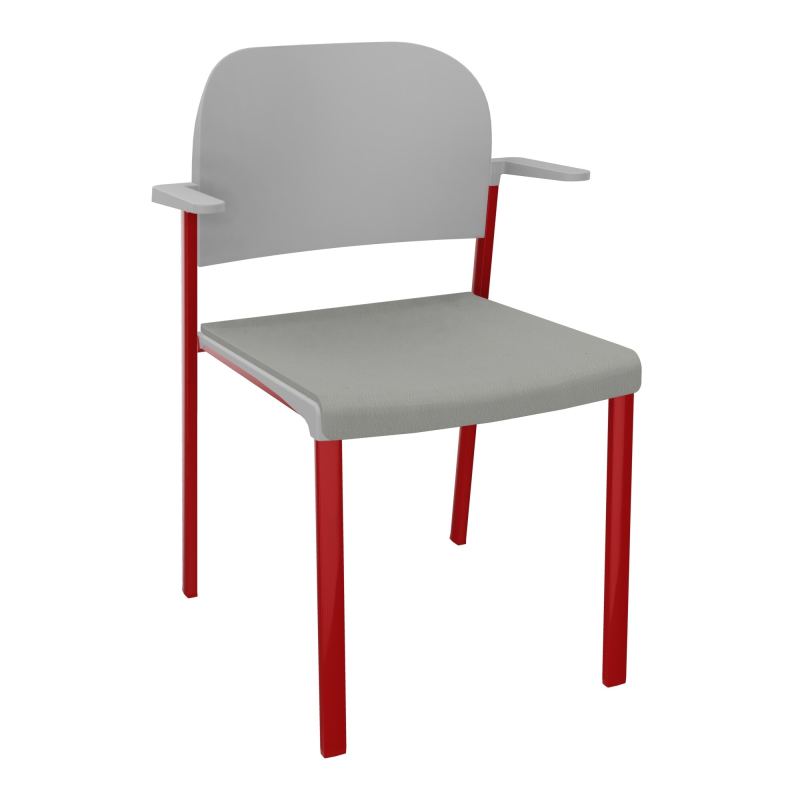 ROMY CHAISE 4P FIXES ASSISE TISSU DOSSIER POLYPRO AVEC ACCOUDOIRS CA ZY PX