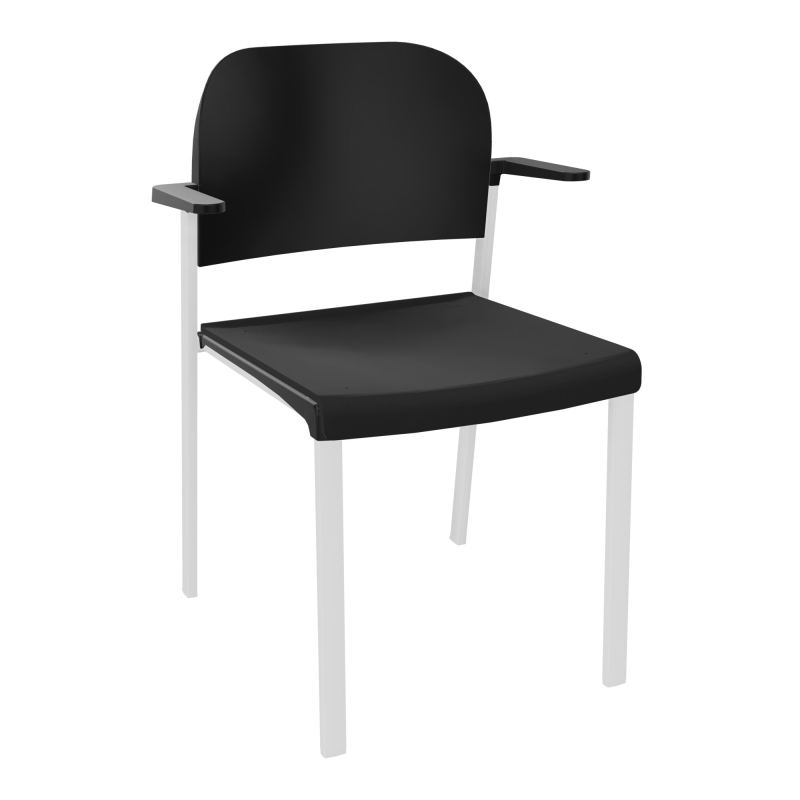 ROMY CHAISE 4P FIXES ASSISE TISSU DOSSIER POLYPRO AVEC ACCOUDOIRS CB SP PU