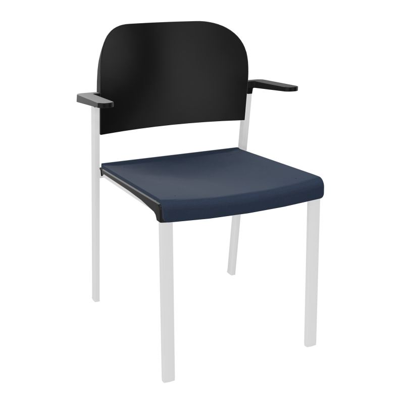 ROMY CHAISE 4P FIXES ASSISE TISSU DOSSIER POLYPRO AVEC ACCOUDOIRS CC SP PU