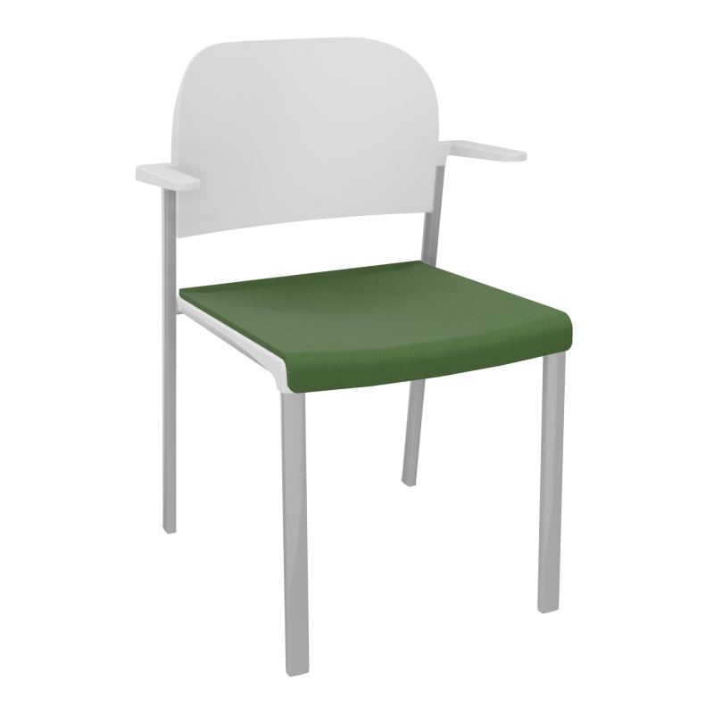 ROMY CHAISE 4P FIXES ASSISE TISSU DOSSIER POLYPRO AVEC ACCOUDOIRS CE SB PT