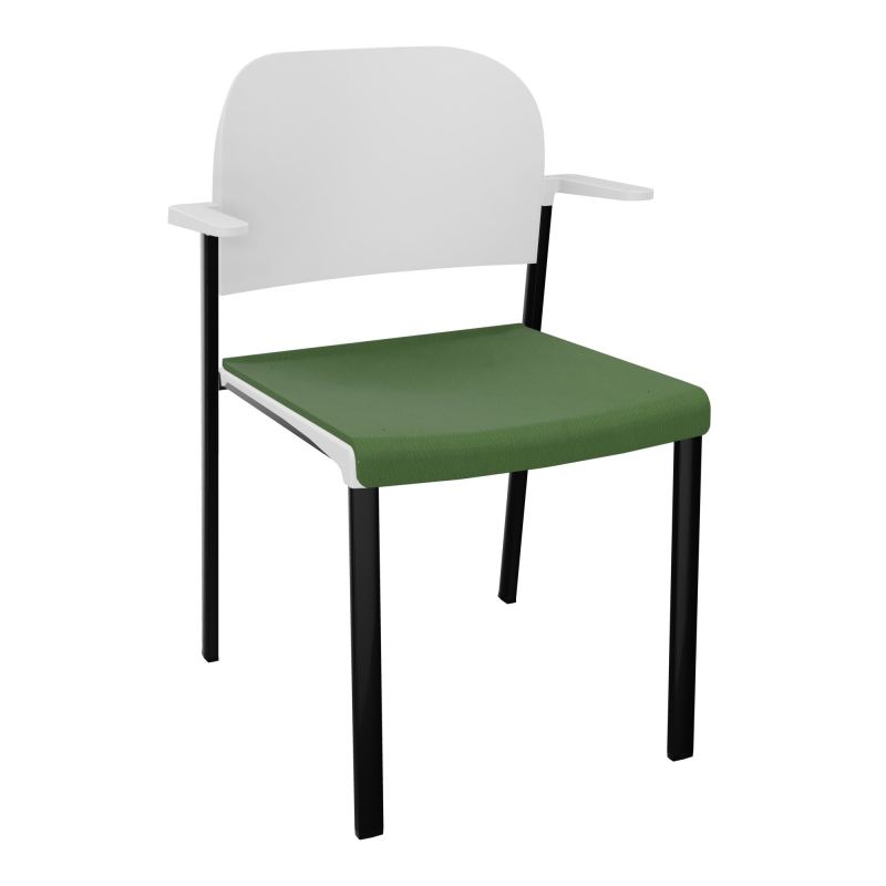 ROMY CHAISE 4P FIXES ASSISE TISSU DOSSIER POLYPRO AVEC ACCOUDOIRS CE SG PT