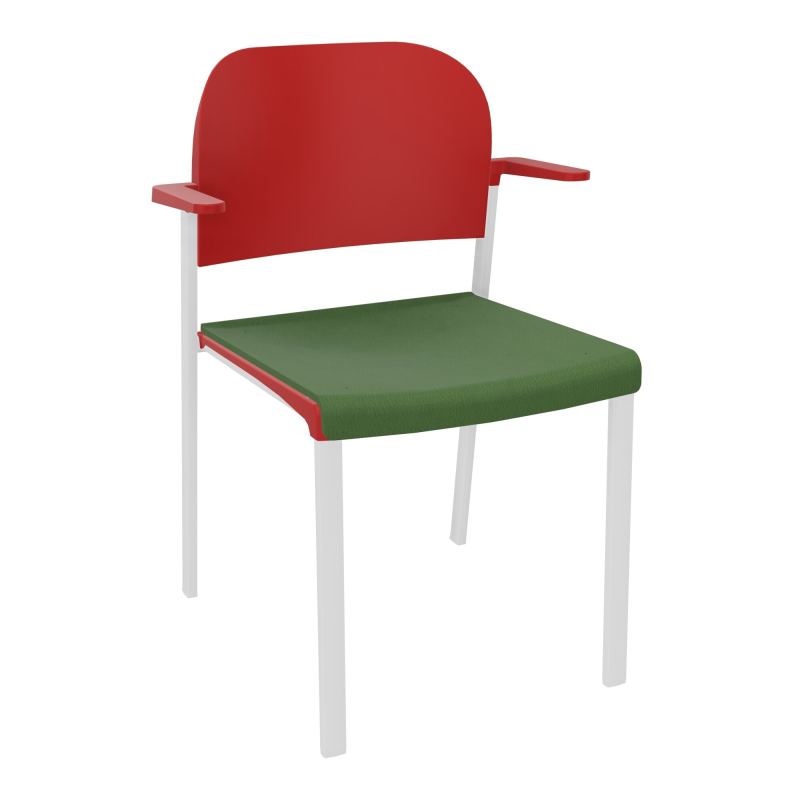 ROMY CHAISE 4P FIXES ASSISE TISSU DOSSIER POLYPRO AVEC ACCOUDOIRS CE SP PZ