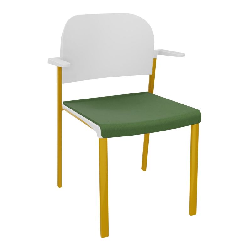 ROMY CHAISE 4P FIXES ASSISE TISSU DOSSIER POLYPRO AVEC ACCOUDOIRS CE SX PT