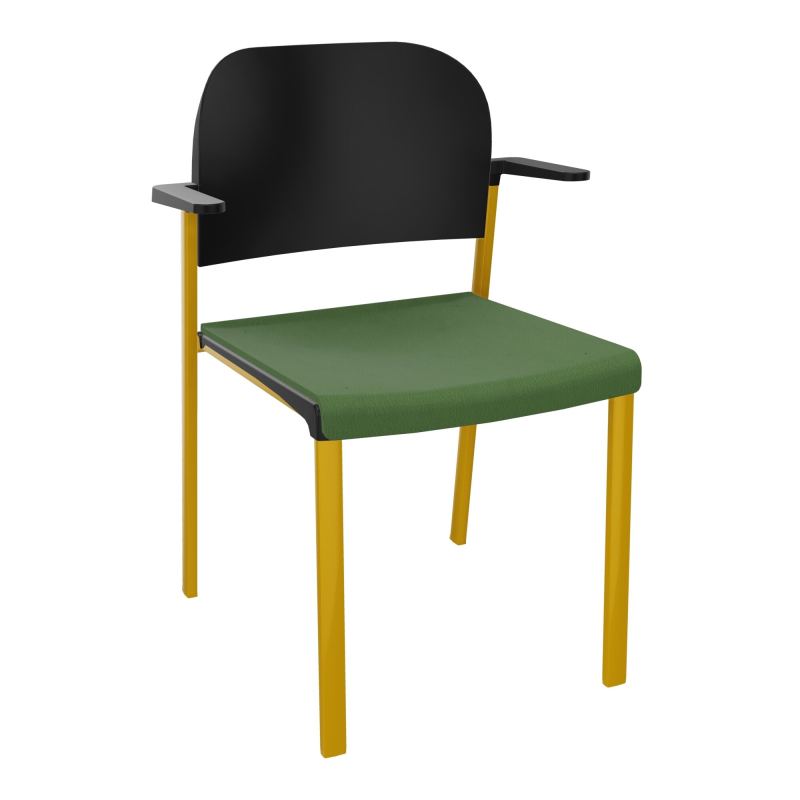 ROMY CHAISE 4P FIXES ASSISE TISSU DOSSIER POLYPRO AVEC ACCOUDOIRS CE SX PU