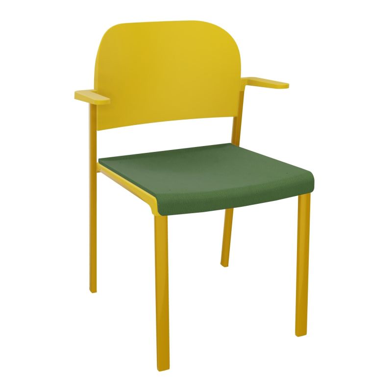 ROMY CHAISE 4P FIXES ASSISE TISSU DOSSIER POLYPRO AVEC ACCOUDOIRS CE SX PW