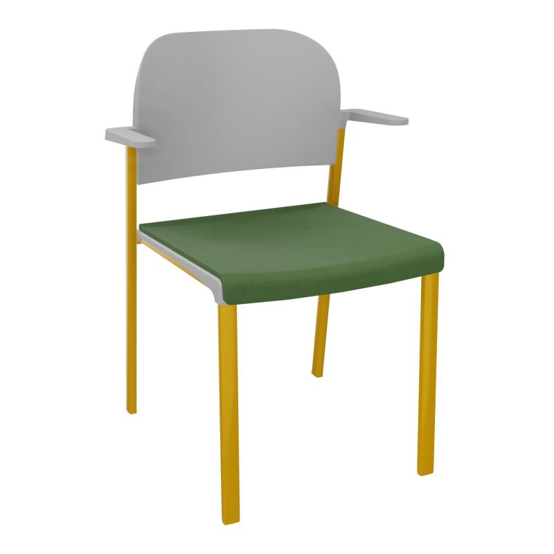 ROMY CHAISE 4P FIXES ASSISE TISSU DOSSIER POLYPRO AVEC ACCOUDOIRS CE SX PX