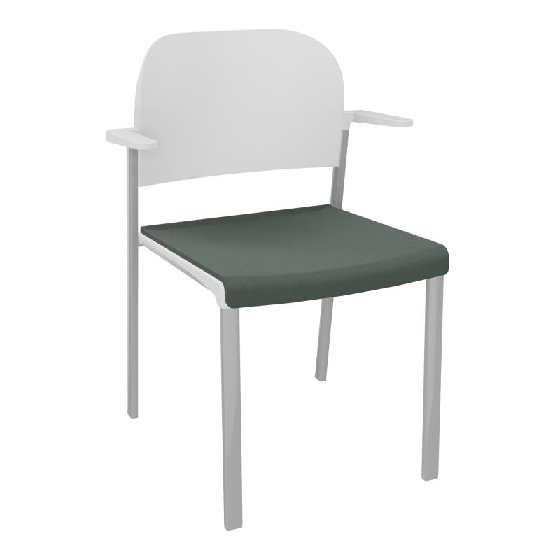 ROMY CHAISE 4P FIXES ASSISE TISSU DOSSIER POLYPRO AVEC ACCOUDOIRS CF SB PT