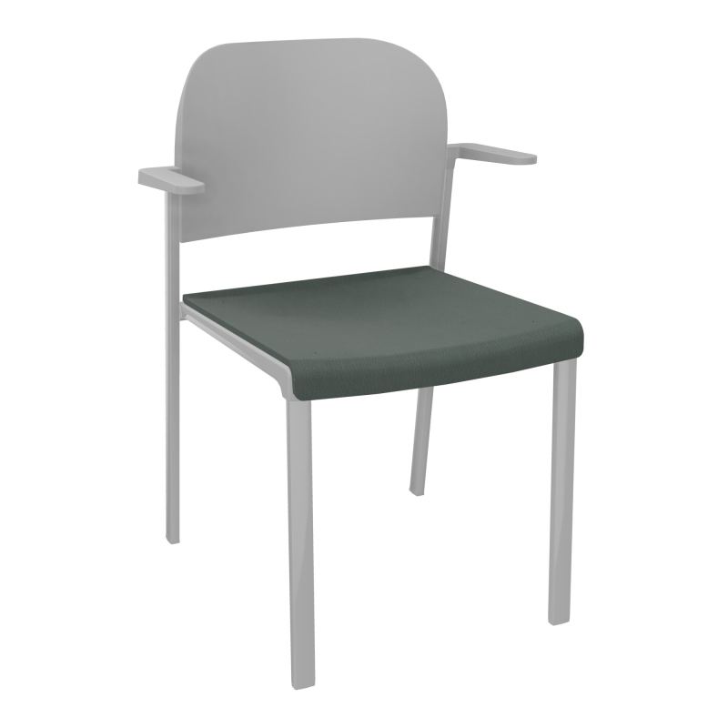 ROMY CHAISE 4P FIXES ASSISE TISSU DOSSIER POLYPRO AVEC ACCOUDOIRS CF SB PX