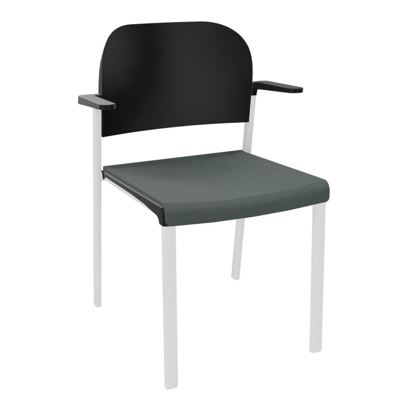 ROMY CHAISE 4P FIXES ASSISE TISSU DOSSIER POLYPRO AVEC ACCOUDOIRS CF SP PU
