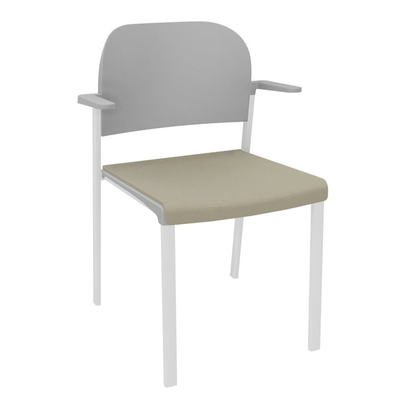 ROMY CHAISE 4P FIXES ASSISE TISSU DOSSIER POLYPRO AVEC ACCOUDOIRS CG SP PX