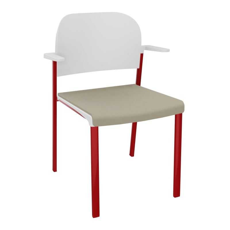 ROMY CHAISE 4P FIXES ASSISE TISSU DOSSIER POLYPRO AVEC ACCOUDOIRS CG ZY PT