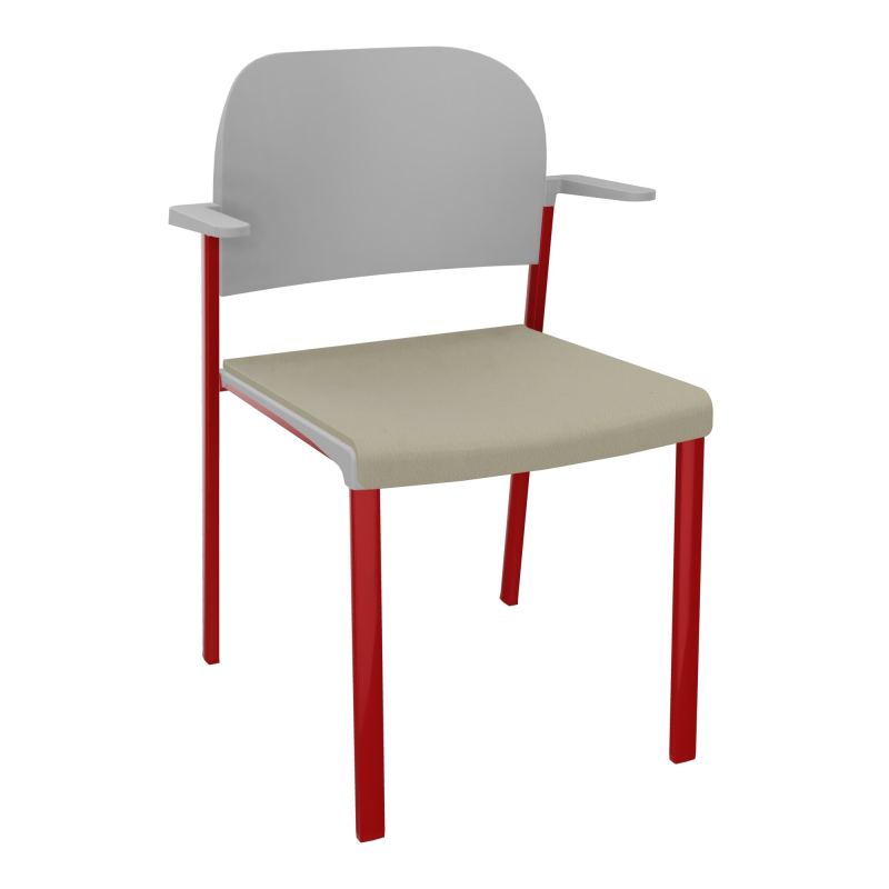 ROMY CHAISE 4P FIXES ASSISE TISSU DOSSIER POLYPRO AVEC ACCOUDOIRS CG ZY PX