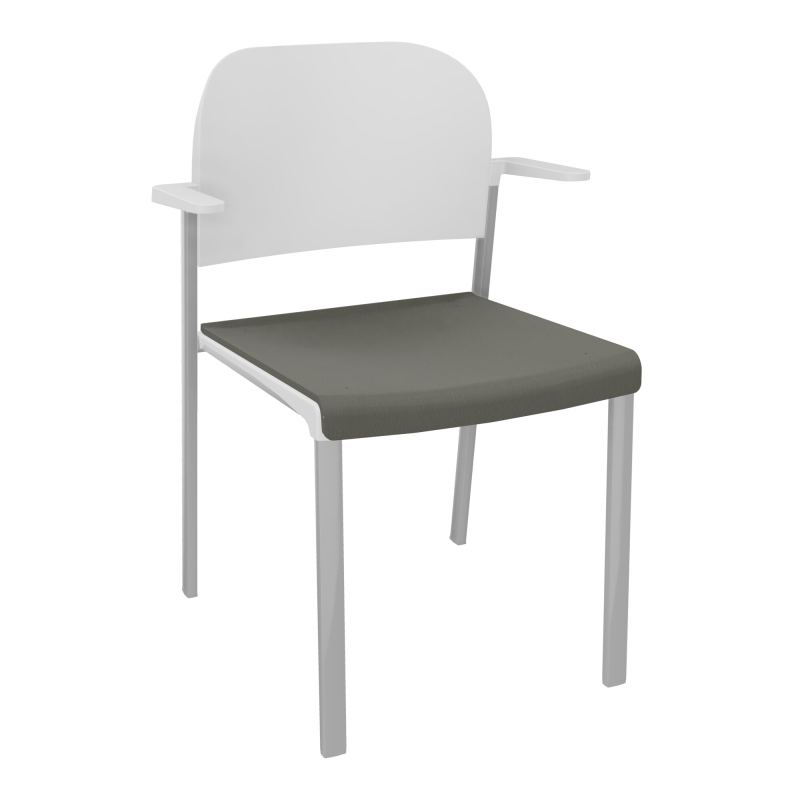 ROMY CHAISE 4P FIXES ASSISE TISSU DOSSIER POLYPRO AVEC ACCOUDOIRS CH SB PT