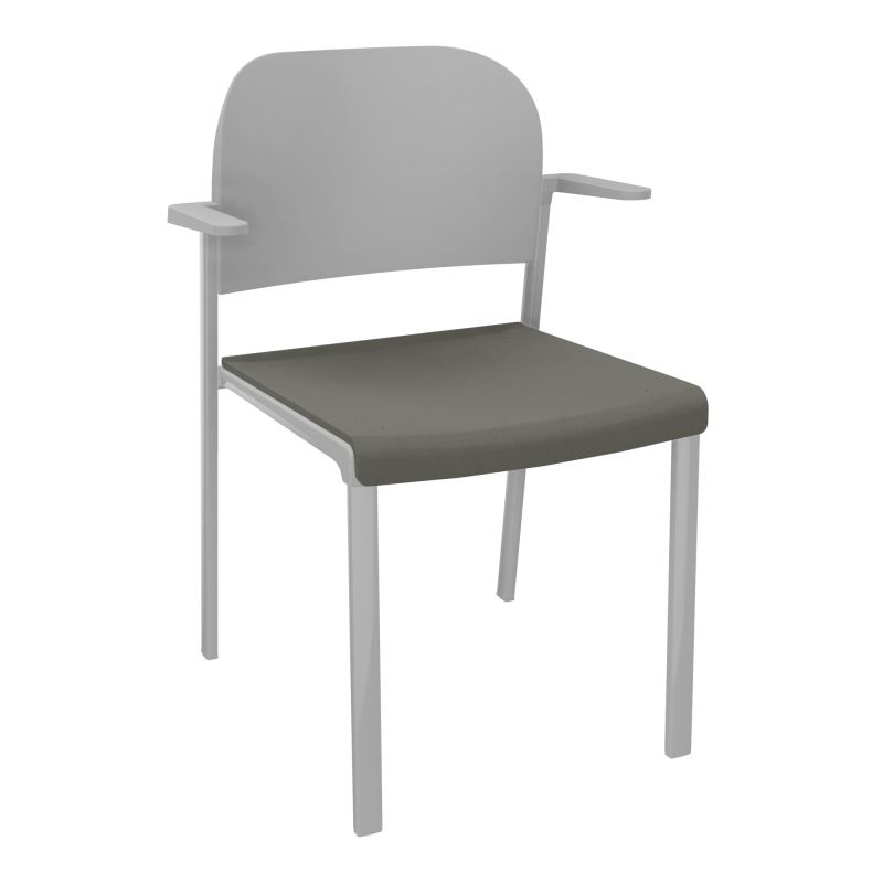 ROMY CHAISE 4P FIXES ASSISE TISSU DOSSIER POLYPRO AVEC ACCOUDOIRS CH SB PX