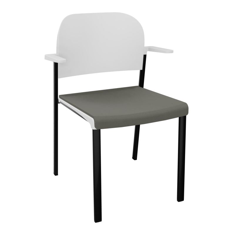 ROMY CHAISE 4P FIXES ASSISE TISSU DOSSIER POLYPRO AVEC ACCOUDOIRS CH SG PT