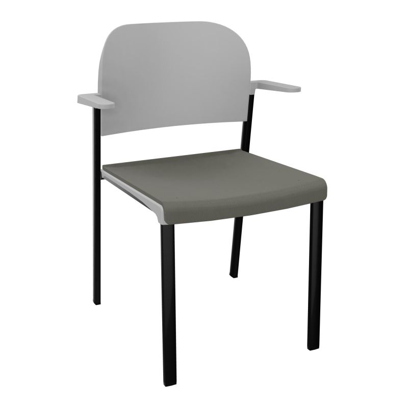 ROMY CHAISE 4P FIXES ASSISE TISSU DOSSIER POLYPRO AVEC ACCOUDOIRS CH SG PX