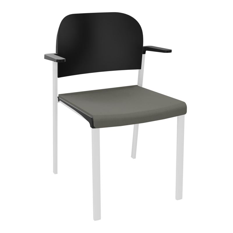 ROMY CHAISE 4P FIXES ASSISE TISSU DOSSIER POLYPRO AVEC ACCOUDOIRS CH SP PU