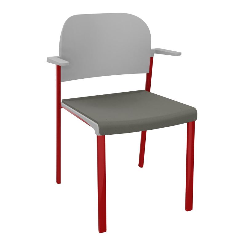 ROMY CHAISE 4P FIXES ASSISE TISSU DOSSIER POLYPRO AVEC ACCOUDOIRS CH ZY PX