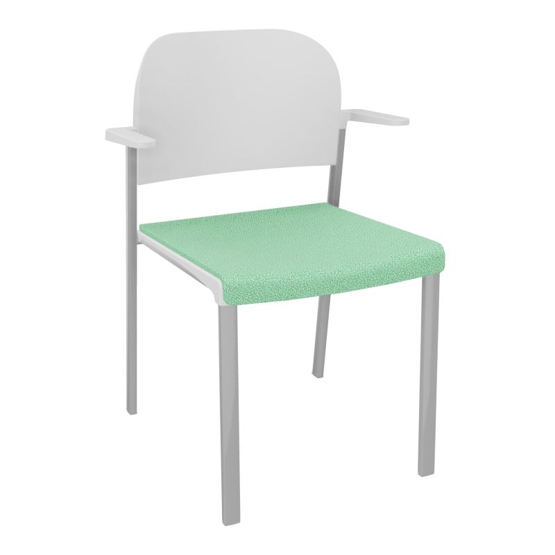 ROMY CHAISE 4P FIXES ASSISE TISSU DOSSIER POLYPRO AVEC ACCOUDOIRS E4 SB PT