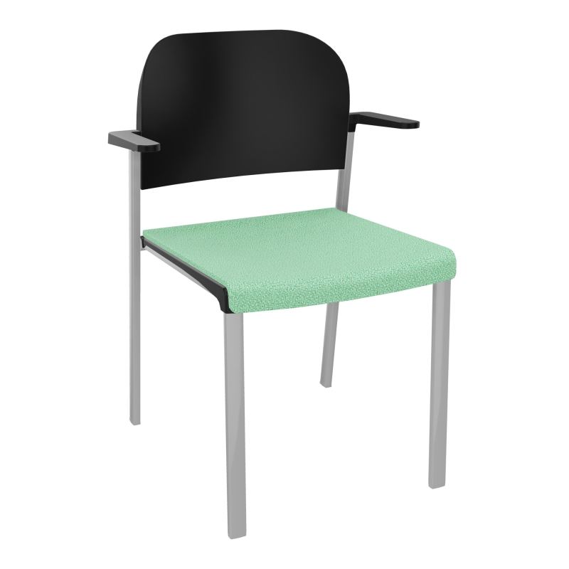 ROMY CHAISE 4P FIXES ASSISE TISSU DOSSIER POLYPRO AVEC ACCOUDOIRS E4 SB PU