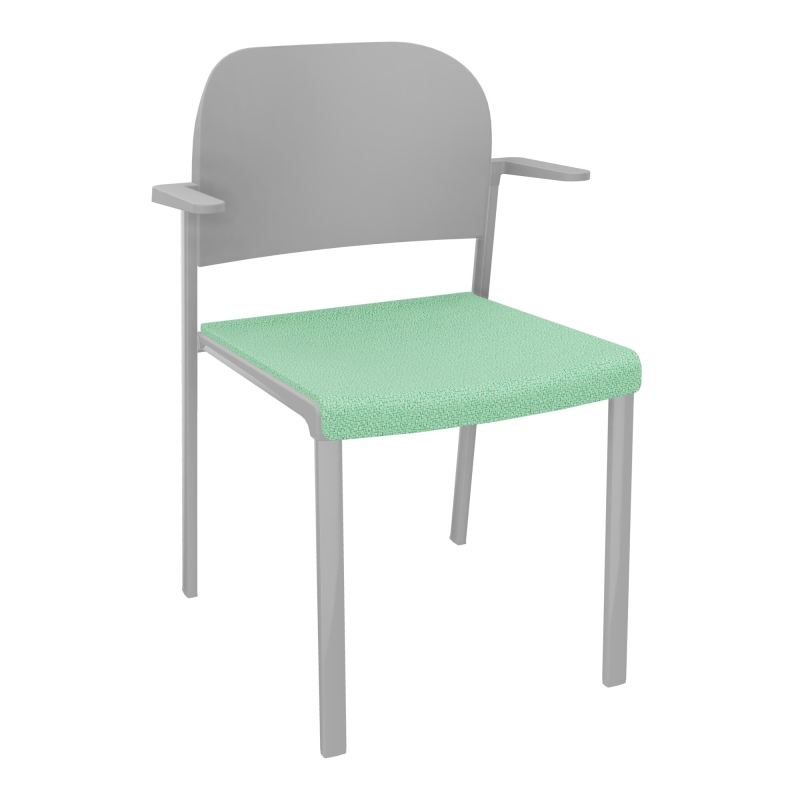 ROMY CHAISE 4P FIXES ASSISE TISSU DOSSIER POLYPRO AVEC ACCOUDOIRS E4 SB PX