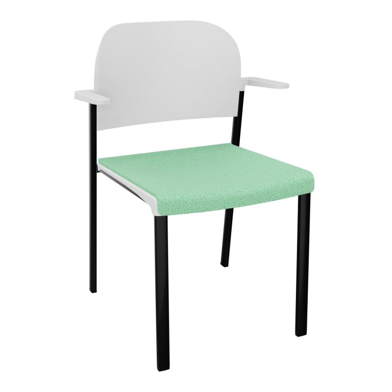 ROMY CHAISE 4P FIXES ASSISE TISSU DOSSIER POLYPRO AVEC ACCOUDOIRS E4 SG PT